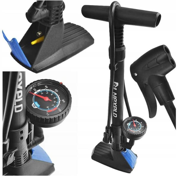 Nexelo cykelpumpe med manometer og ventilklemme