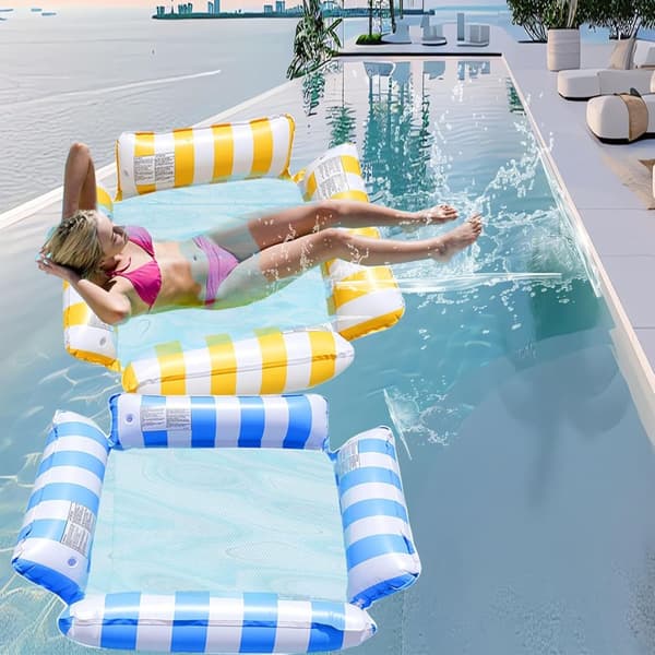 Uppblåsbar vattenhängmatta, 2 delar luftmadrasser, pool - Uppblåsbar fåtölj - Poolstolar, Vattenparker, Uppblåsbara strandstolar