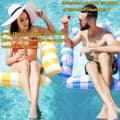 Miniatyrbild 2 av 7: Uppblåsbar vattenhängmatta, 2 delar luftmadrasser, pool - Uppblåsbar fåtölj - Poolstolar, Vattenparker, Uppblåsbara strandstolar