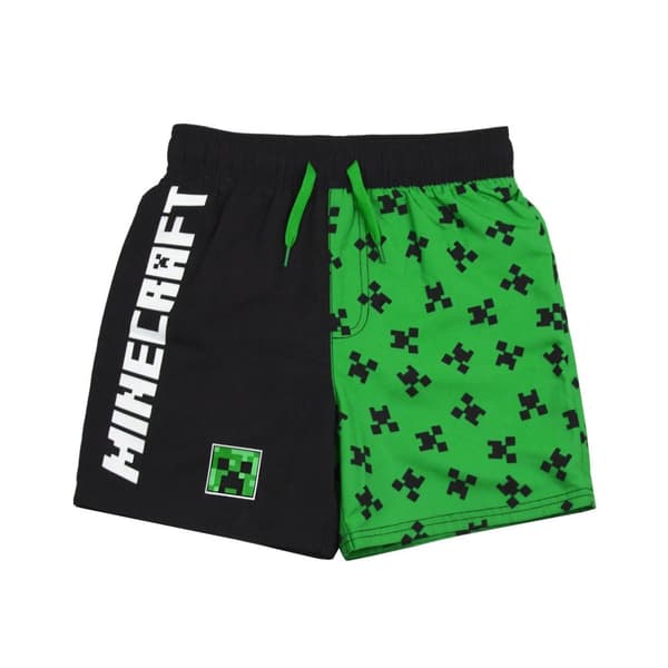 Minecraft Pojkar Creeper badshorts Green/Black 9-10 Years