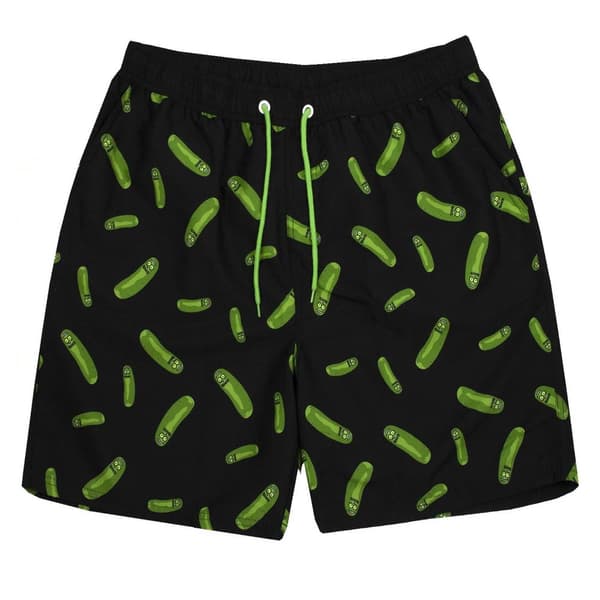 Rick And Morty Mens Pickle Rick Swim Shorts