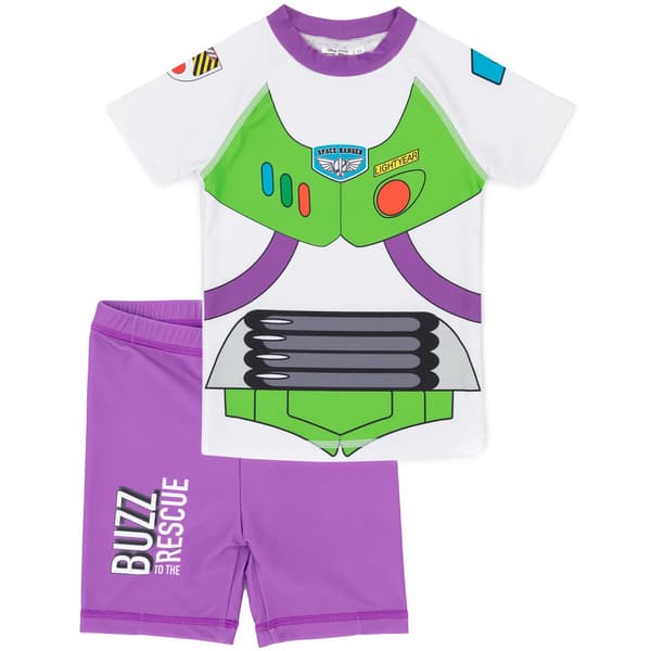 Buzz Lightyear Baddräkt för pojkar i rymddräkt White/Green/Purple 3-4 Years