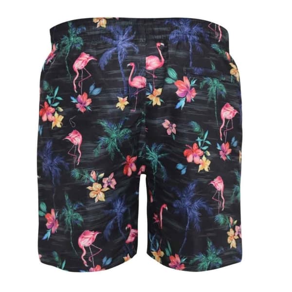 Duke Mens D555 Campton Palm Tree & Flamingo Kingsize Swim Shorts