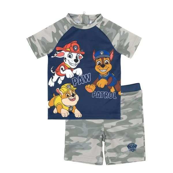 Paw Patrol Boys Camo Two-Piece Swimsuit