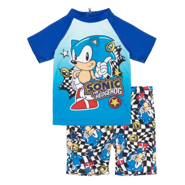 Sonic The Hedgehog Boys Ring Two-Piece Swimsuit
