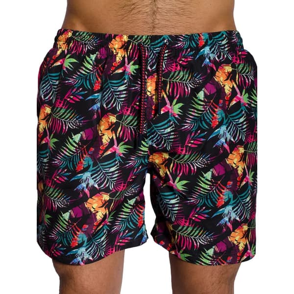 Bewley & Ritch Mens Tropic Swim Shorts Black/Blue/Pink S