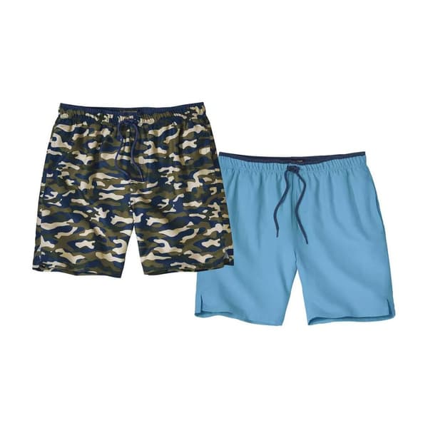 Atlas For Men Camouflage badeshorts til mænd (pakke med 2) Blue/Green L