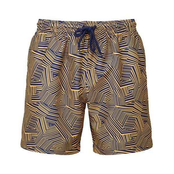 Wombat Mens Line Swim Shorts Navy/Mustard M
