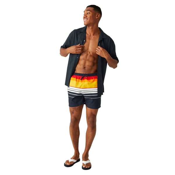 Regatta Mens Loras Striped Swim Shorts