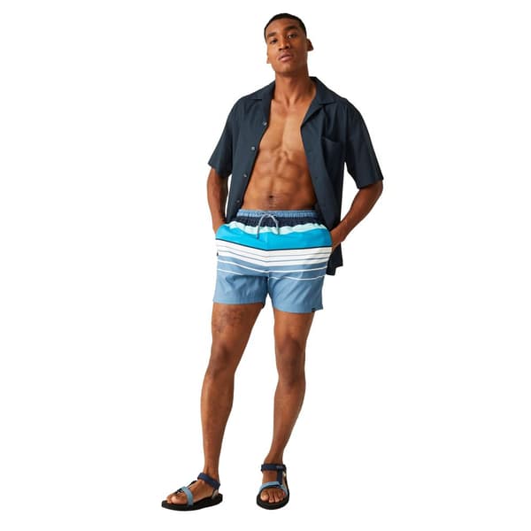 Regatta Mens Loras Striped Swim Shorts