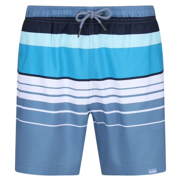 Regatta Mens Loras Striped Swim Shorts Coronet Blue L