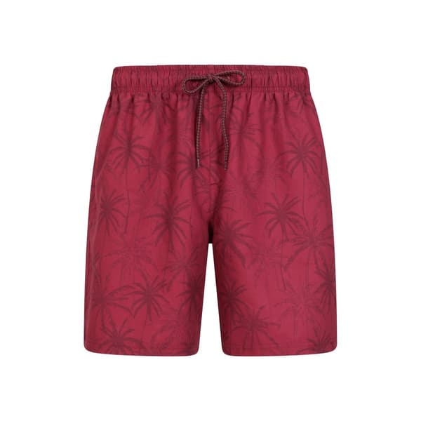 Mountain Warehouse Mens Palm Leaf Swim Shorts Burgundy XXS