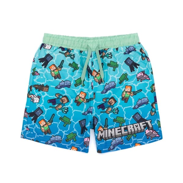 Minecraft Boys Creeper Swim Shorts Blue 5-6 Years