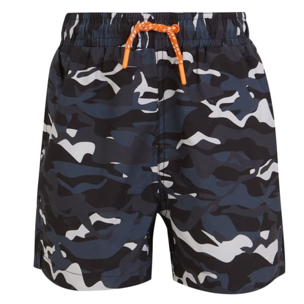 Regatta Childrens/Kids Skander III Camouflage Swim Shorts Black 3-4 Years