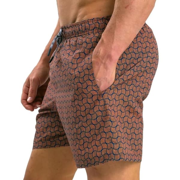 RIPT Essentials Mens Swirl Print Swim Shorts