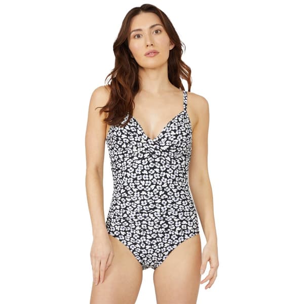 Debenhams Womens/Ladies Ditsy Print Twisted One Piece Swimsuit