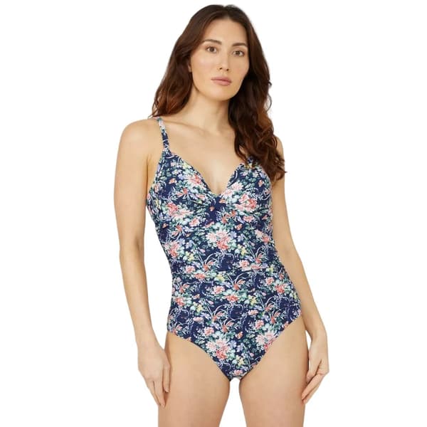 Debenhams Womens/Ladies Floral Twisted One Piece Swimsuit