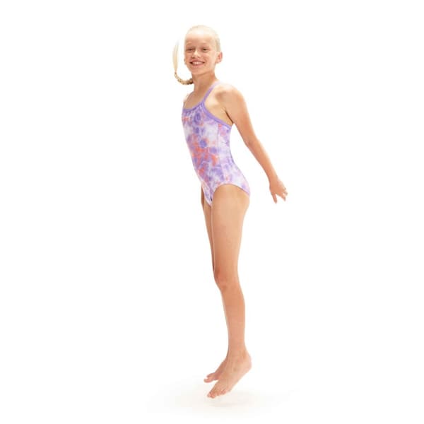 Speedo Girls Digital Print Thin Strap One Piece Swimsuit