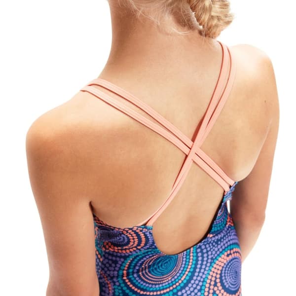 Speedo Girls All-Over Print Dual Thinstrap One Piece Swimsuit