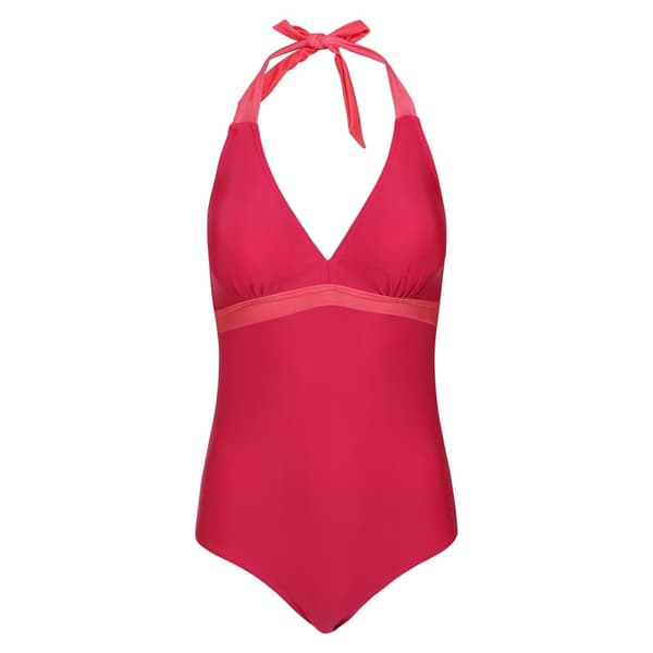 Regatta Womens/Ladies Flavia Contrast One Piece Swimsuit Bright Blush/Peach Bloom 8 UK
