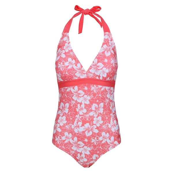Regatta Womens/Ladies Flavia Hibiscus One Piece Swimsuit Peach Bloom 10 UK