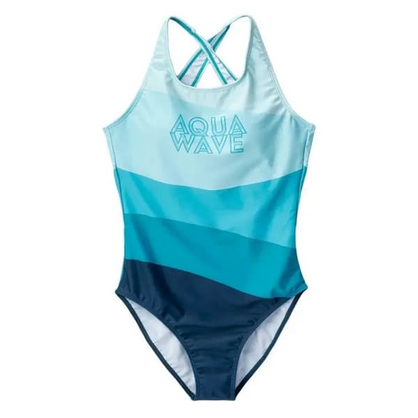 Aquawave Womens/Ladies Salava Wave Pattern One Piece Swimsuit Blue M