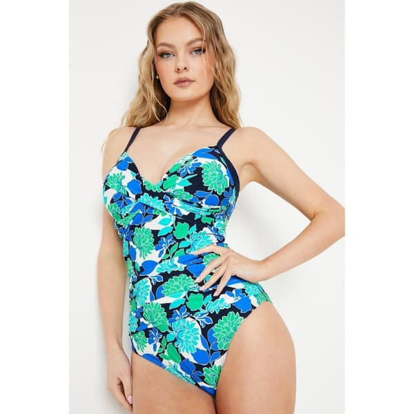 Gorgeous Womens/Ladies Bold Blooms Tummy Control One Piece Swimsuit