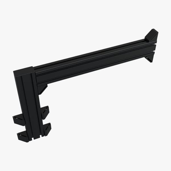 Trak Racer TR8020 Additional Side Chassis Peripheral Support with Brackets 80 x 40mm - Black