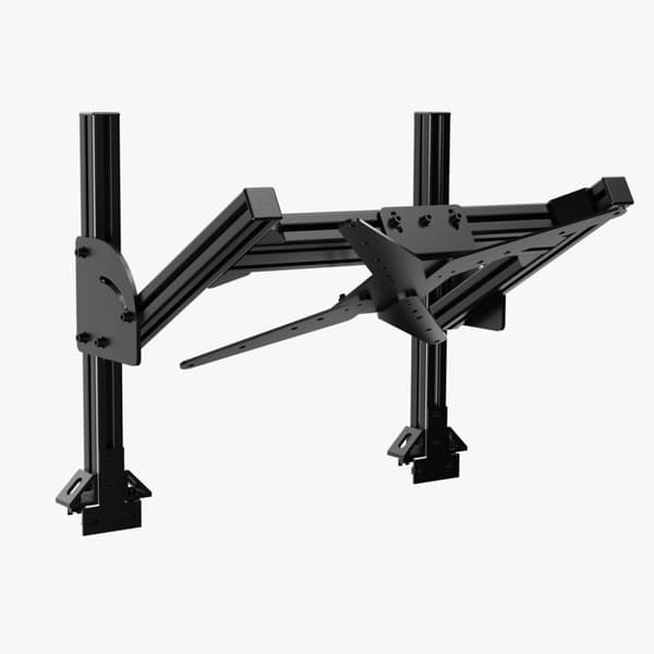 Trak Racer Black Aluminum Quad/Dual Overhead Monitor Stand Add-On with VESA Mount