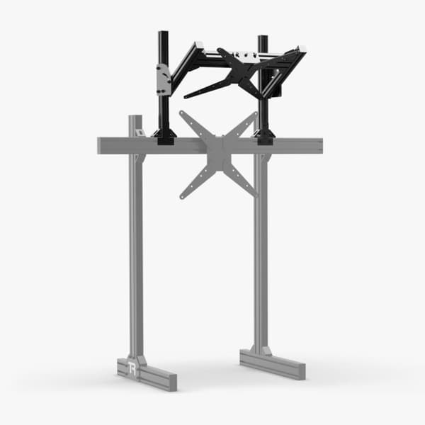 Trak Racer Black Aluminum Quad/Dual Overhead Monitor Stand Add-On with VESA Mount
