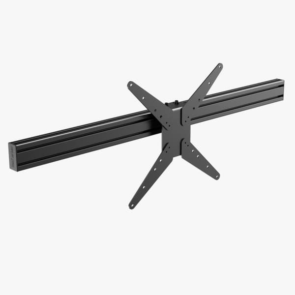 Trak Racer 1200mm pitkä anodisoitu musta 80mm x 40mm suulakepuristettu alumiini VESA-kiinnityksellä
