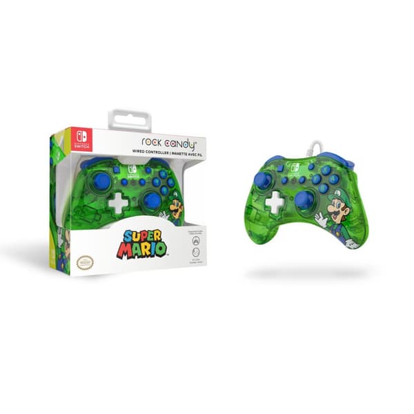 Rock Candy Wired Controller - Luigi Lime - Nintendo Switch & Switch OLED