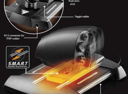 Thrustmaster T.16000M FCS Hotas Joystick Mac, PC Sort, Orange