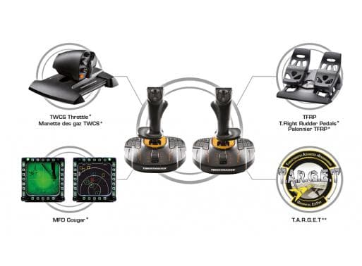 Thrustmaster T.16000M FCS SPACE SIM DUO Joystick PC Sort, Orange