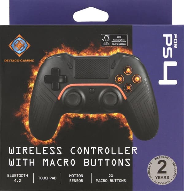 DELTACO GAMING Wireless PS4 & PC Controller Controller PlayStation 4, PC, Android, iOS Black (GAM-139)