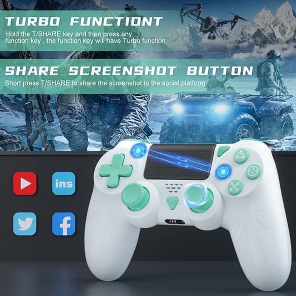 For Playstation 4 PS4 Controller Wireless Bluetooth Dual Vibration Gamepad White