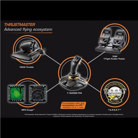 Thrustmaster | Joystick T 16000M Flight Pack | Musta