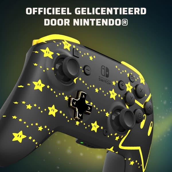 PDP Rematch - Trådløs Nintendo Switch Controller - Glow in the Dark - Super Star