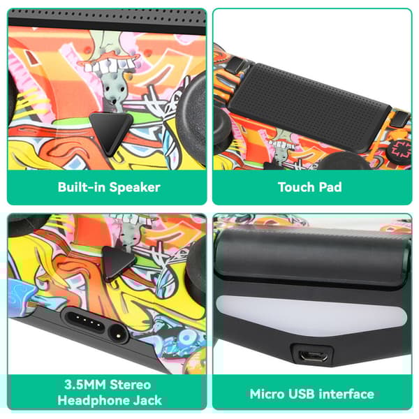 For Playstation 4 Wireless Bluetooth Controller For PS-4/Pro/Slim Gamepad Graffiti