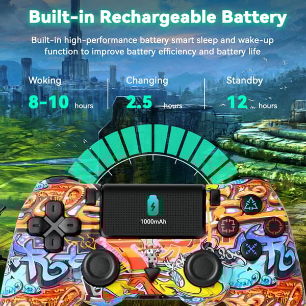 For Playstation 4 Wireless Bluetooth Controller For PS-4/Pro/Slim Gamepad Graffiti