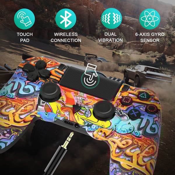 For Playstation 4 Wireless Bluetooth Controller For PS-4/Pro/Slim Gamepad Graffiti