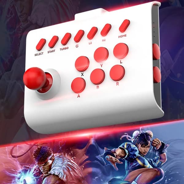 New Arcade Fighting Stick Joystick For Switch Serie S/X 360 Switch Pc Efficient White / Red