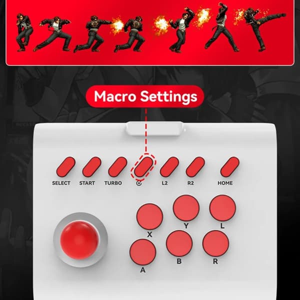 New Arcade Fighting Stick Joystick For Switch Serie S/X 360 Switch Pc Efficient White / Red