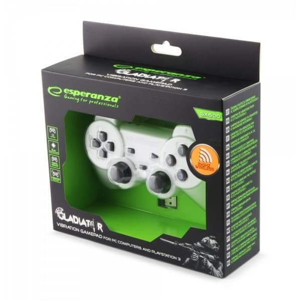 Langaton peliohjain Esperanza Gladiator GX600 USB 2.0 Valkoinen PC PlayStation 3