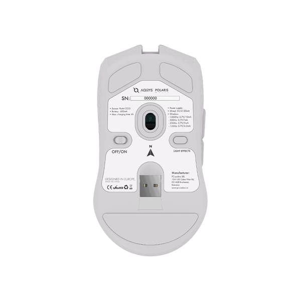 AQIRYS Mus Dual Mode: Wirelles+Wired POLARIS vit