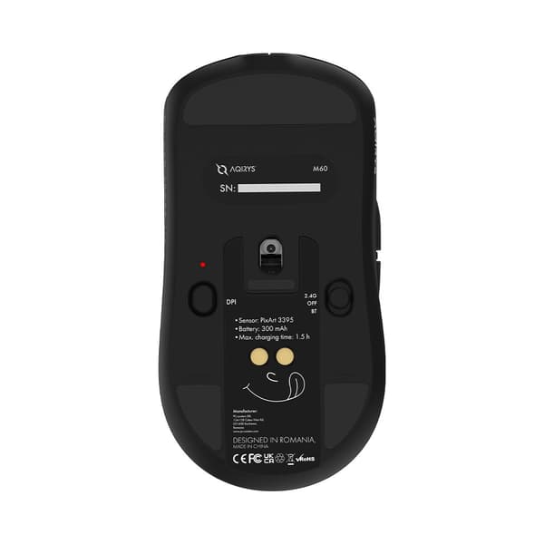 AQIRYS Mus Dual Mode: Wirelles+Wired M60 sort