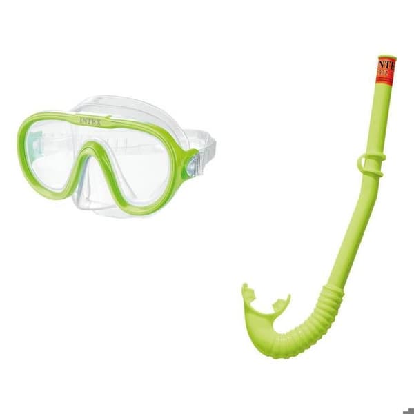 Ensemble Masque Tuba - Intex - 8 År - Boccaglio med stängning - Justerbart mask - Gul färg