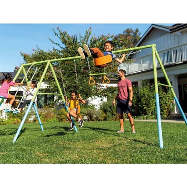 Portique-balançoire 4 redskap - 2 gungor + ansikte mot ansikte + ringar - Intex