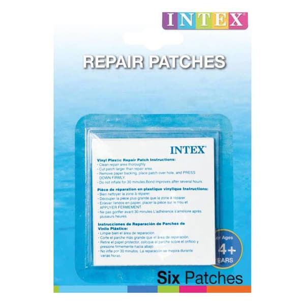 Reparationsplåster - Intex - 6 ark på 49cm² - För pooler ovanjord - Från 14 år