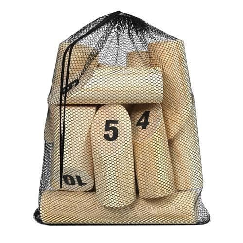 Spel med kast - LARS360 - Kubb - 12 träcylindrar - För barn och vuxna - Från 3 år och uppåt